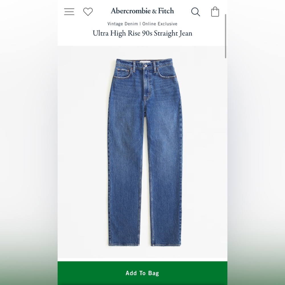 Abercrombie & Fitch The 90s Ultra High Rise straight